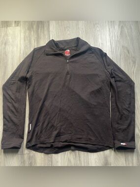 Icebreaker Men's Brown Merino Wool  Half-Zip Pullover
